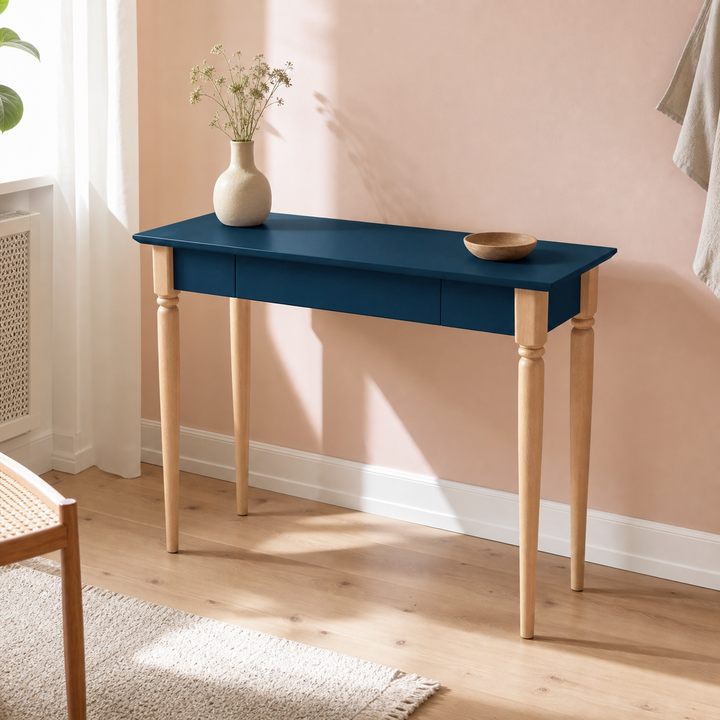 MAMO Skrivebord 85x40cm - Petrol Blå – ren lys hjemscene
