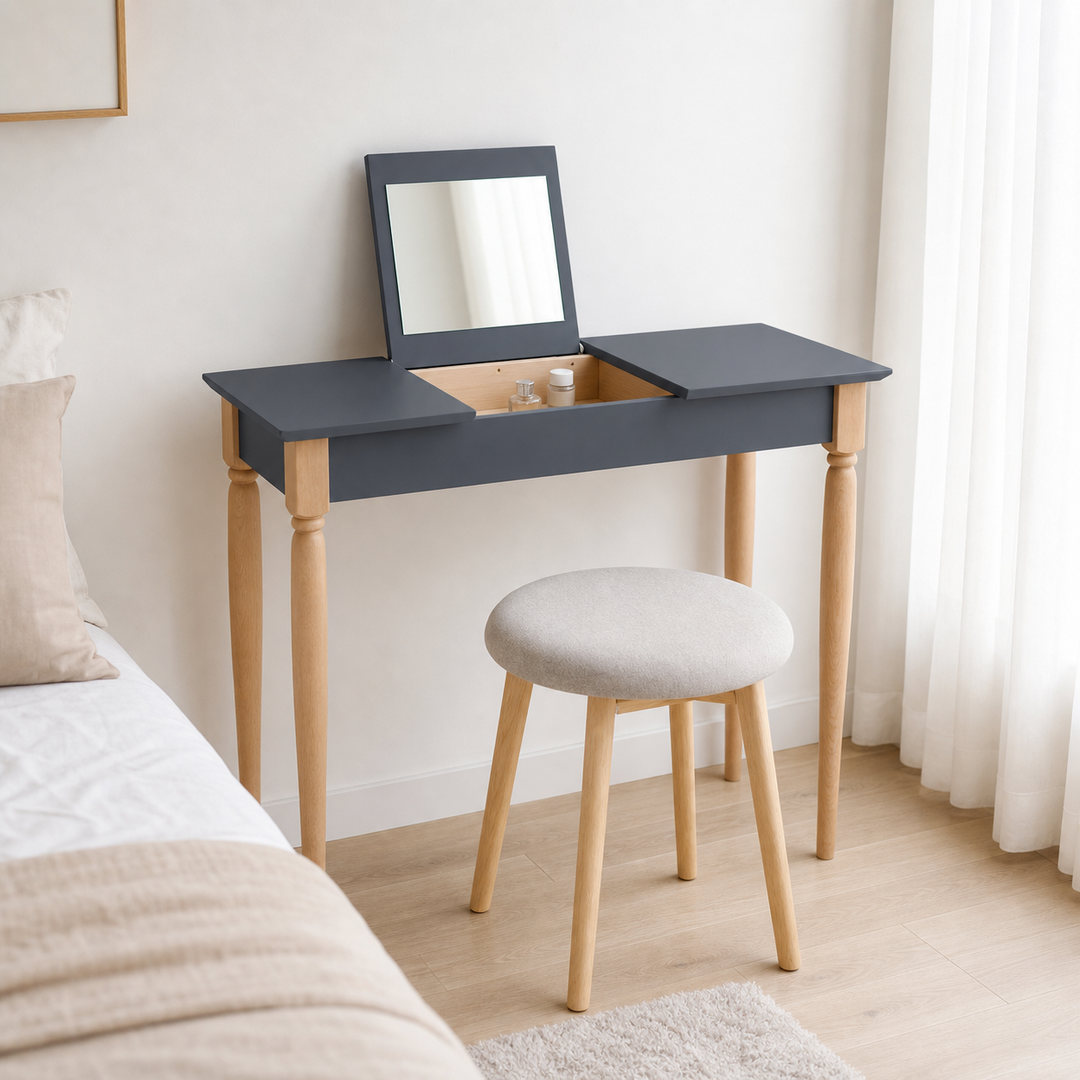 MAMO Sminkebord med spejl - 105x35cm Grafit – funktion eller vigtig anvendelse