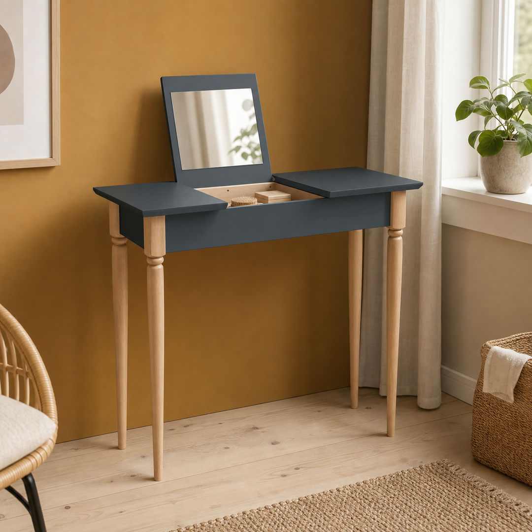 MAMO Sminkebord med spejl - 85x35cm Grafit – hero