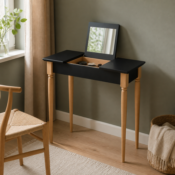 MAMO Sminkebord med spejl 85x35cm Sort – funktion eller vigtig anvendelse