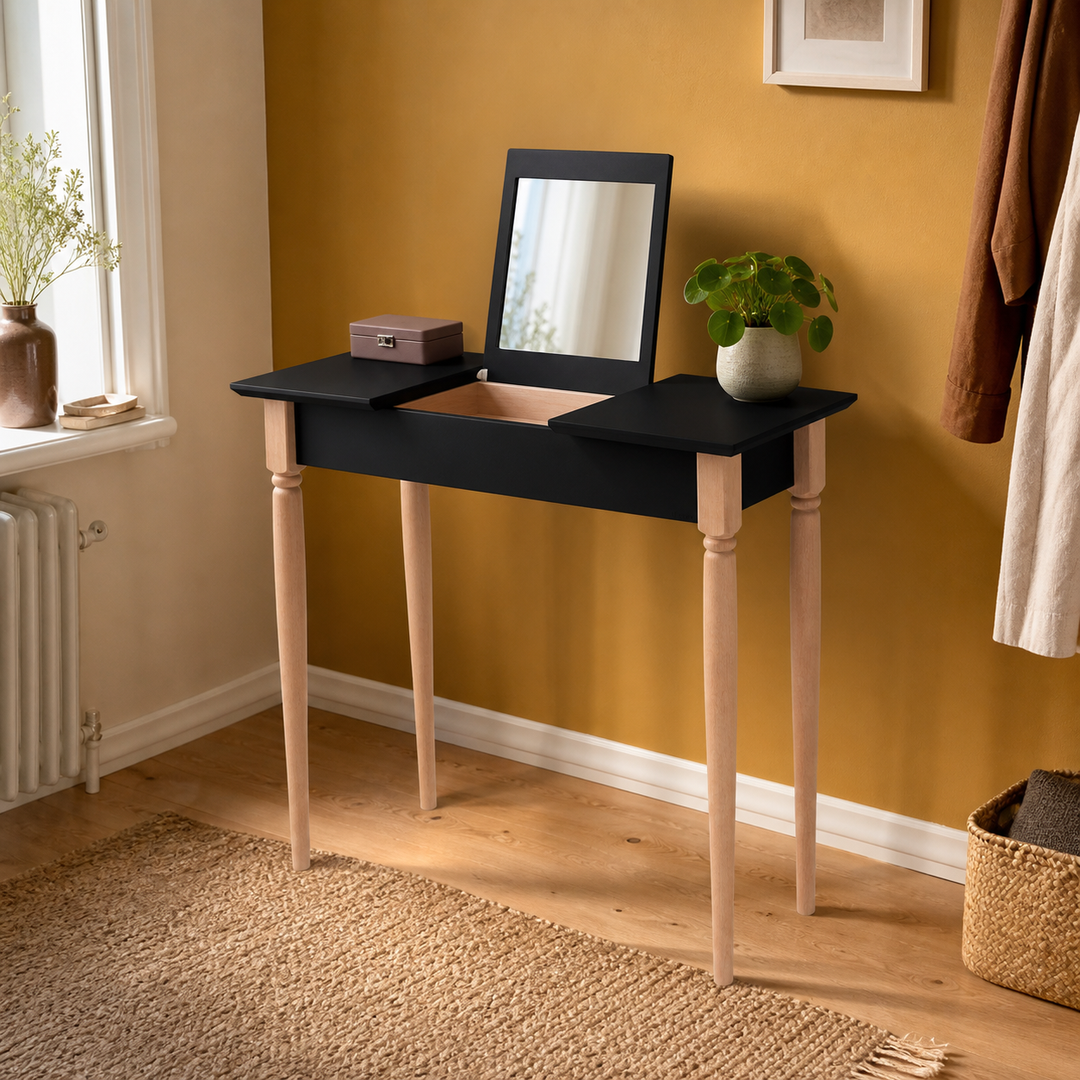 MAMO Sminkebord med spejl 85x35cm Sort – anden livsstilsscene