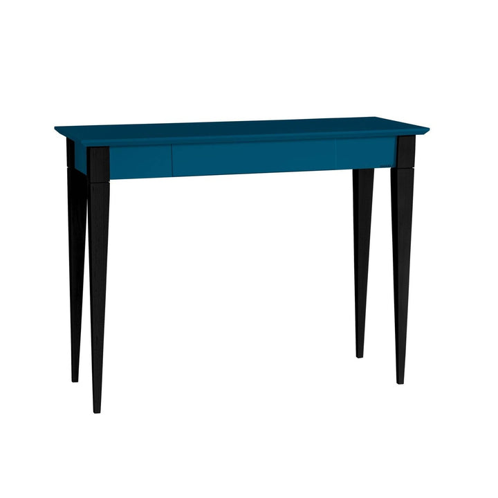 MIMO Skrivebord - 105x40cm Sorte Ben / Petrol Blå på hvid baggrund