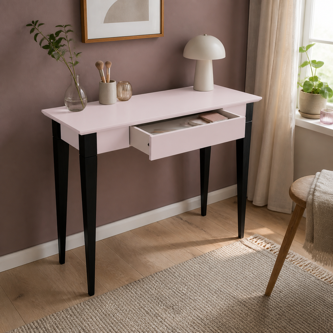 MIMO Skrivebord - 105x40cm Sorte Ben / Pink – hero