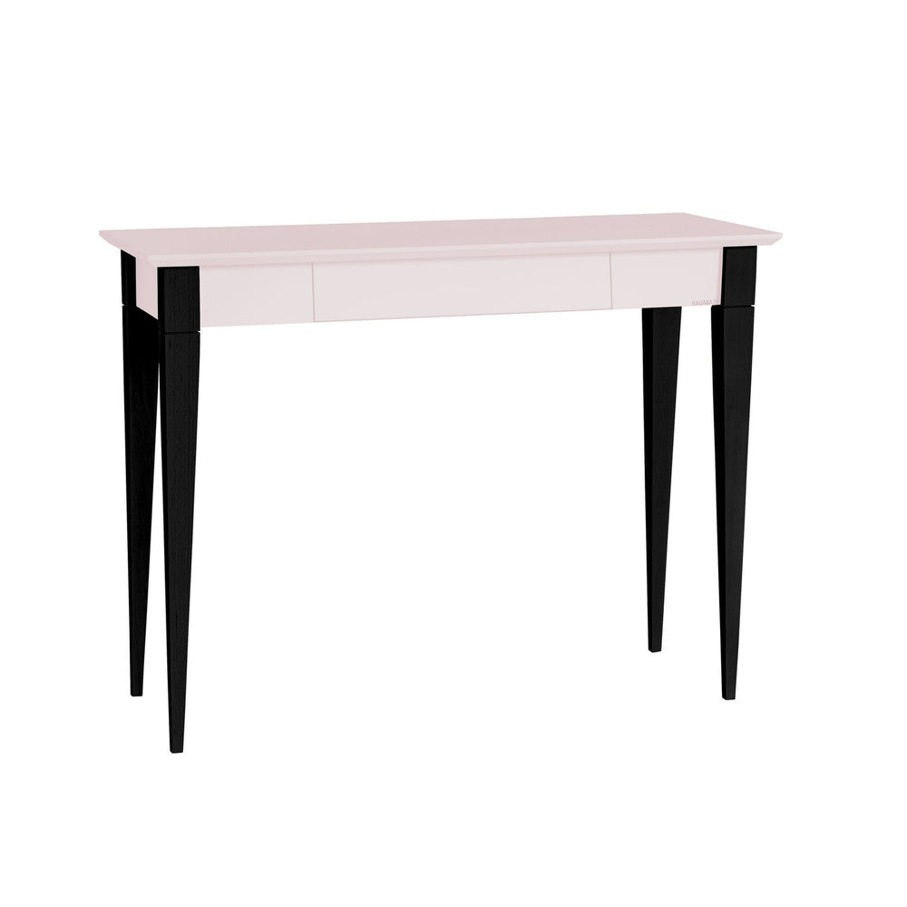 MIMO Skrivebord - 105x40cm Sorte Ben / Pink på hvid baggrund