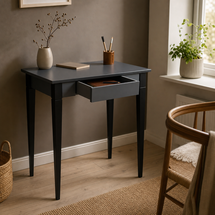 MIMO Skrivebord - 65x40cm sorte ben / grafit – hero
