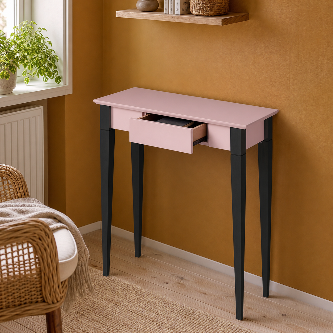 MIMO Skrivebord - 65x40cm Sorte Ben / Pink – hero
