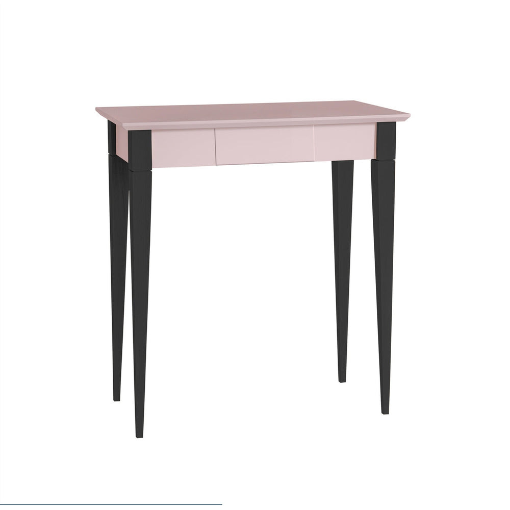 MIMO Skrivebord - 65x40cm Sorte Ben / Pink på hvid baggrund