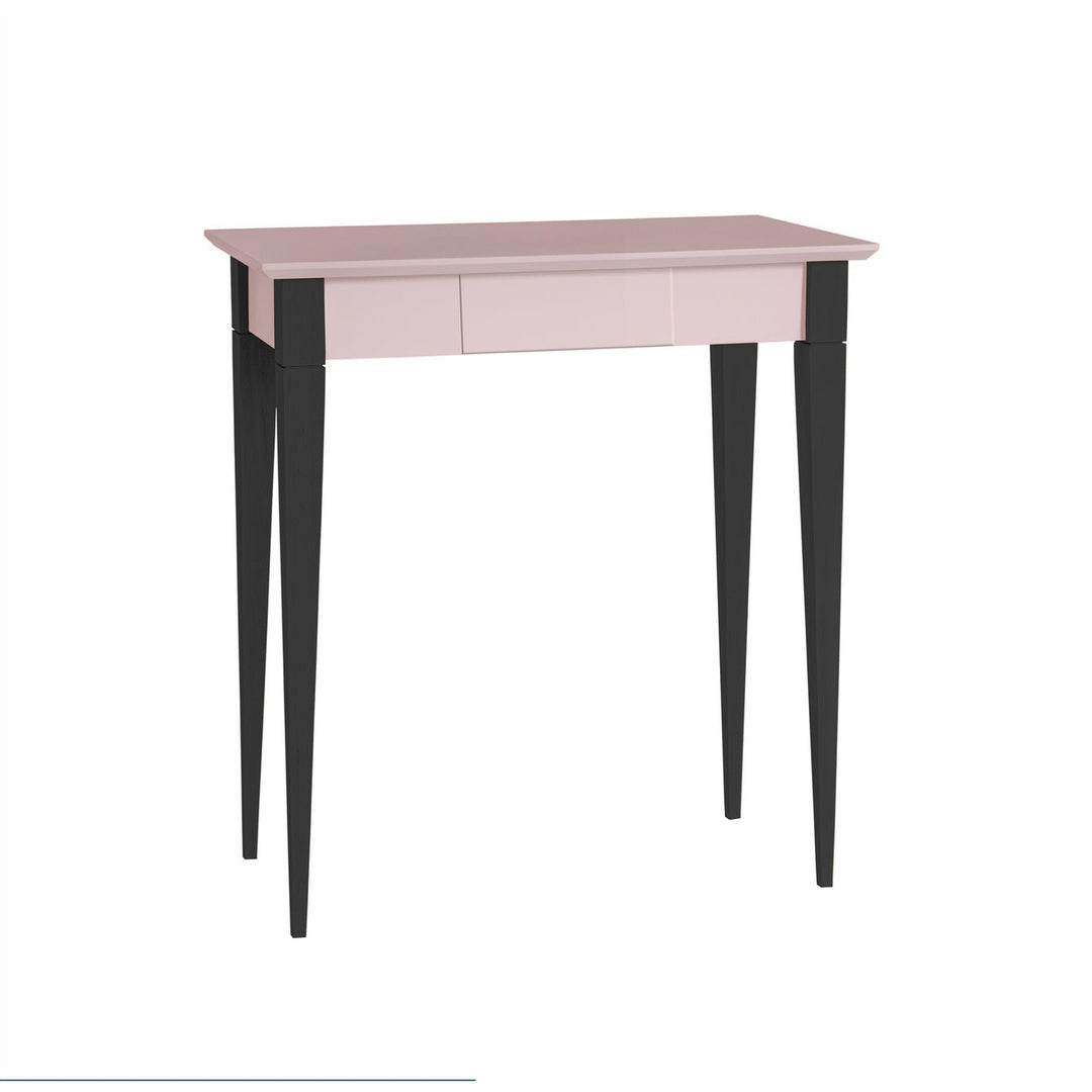 MIMO Skrivebord - 65x40cm Sorte Ben / Pink på hvid baggrund