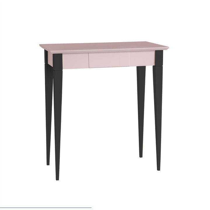 MIMO Skrivebord - 65x40cm Sorte Ben / Pink på hvid baggrund