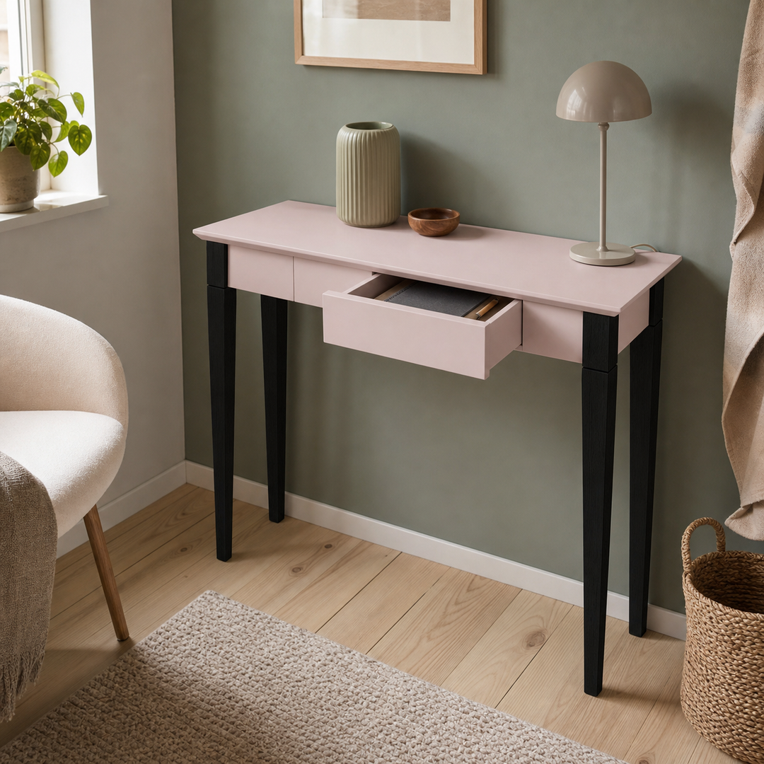 MIMO Skrivebord - 85x40cm Sorte Ben / Pink – hero
