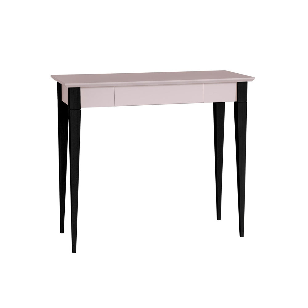 MIMO Skrivebord - 85x40cm Sorte Ben / Pink på hvid baggrund