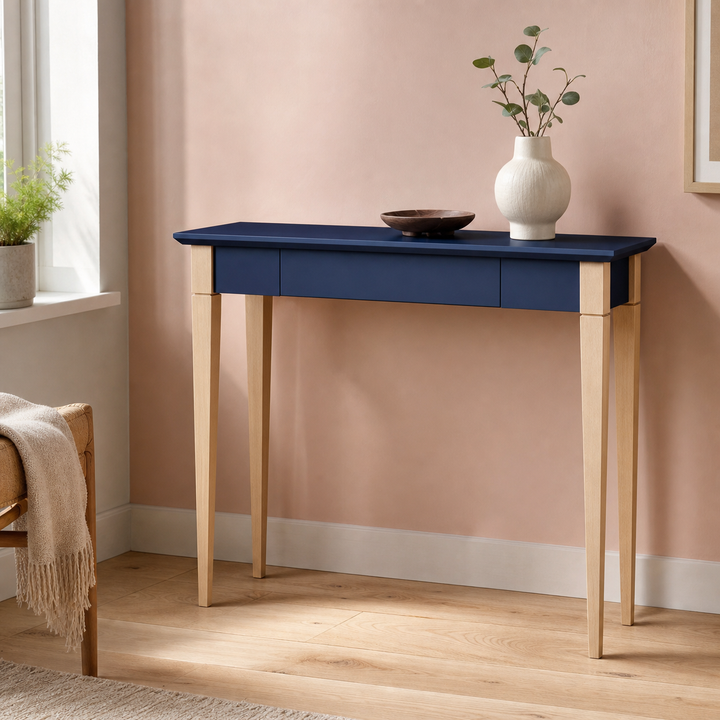 MIMO Skrivebord 105x40cm - Marineblå – ren lys hjemscene