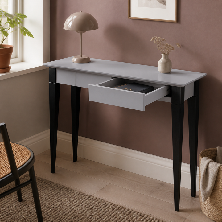 MIMO Skrivebord 105x40cm Sorte Ben / Lysegrå – hero