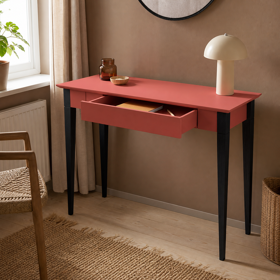 MIMO Skrivebord 105x40cm Sorte Ben Antik pink – hero