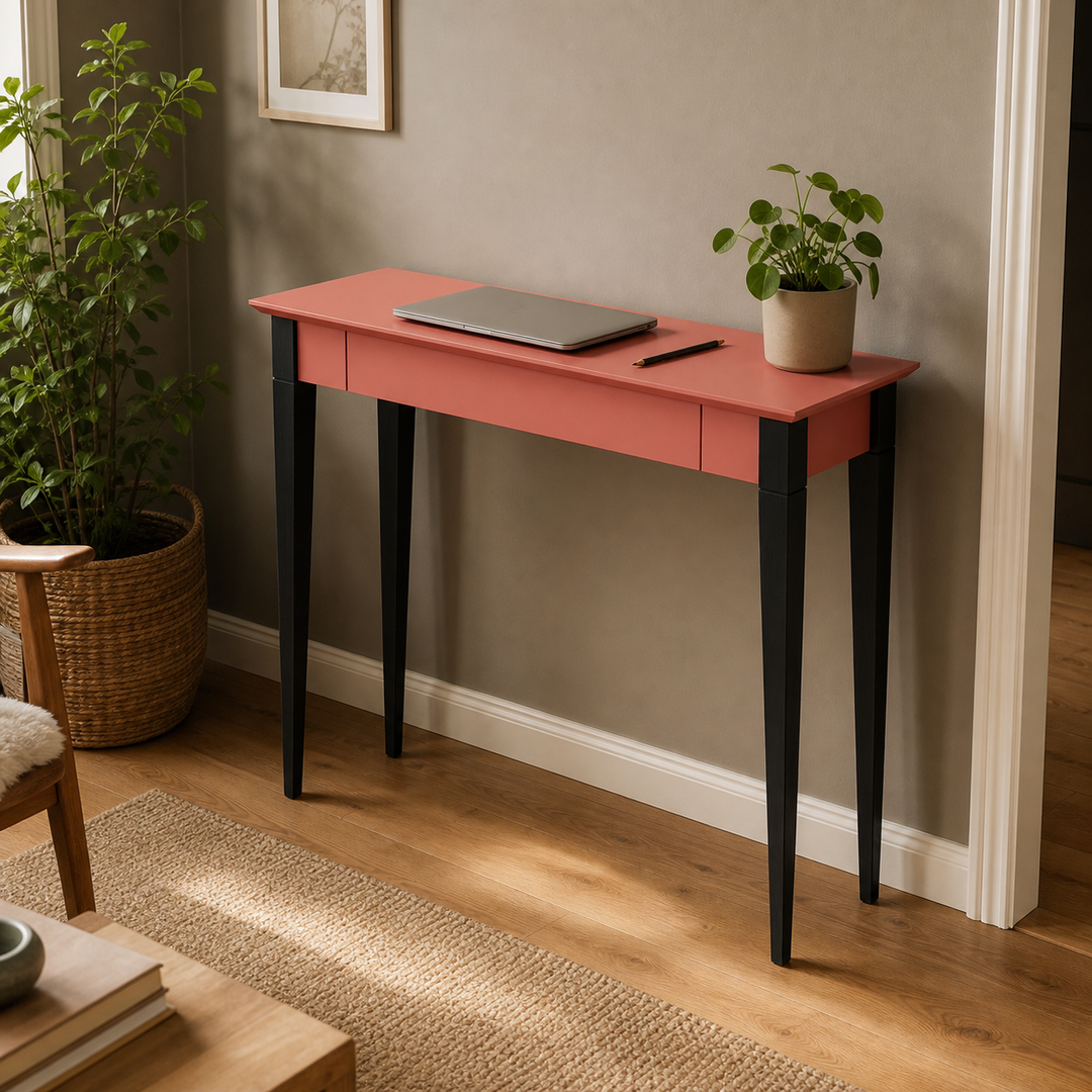 MIMO Skrivebord 105x40cm Sorte Ben Antik pink – anden livsstilsscene