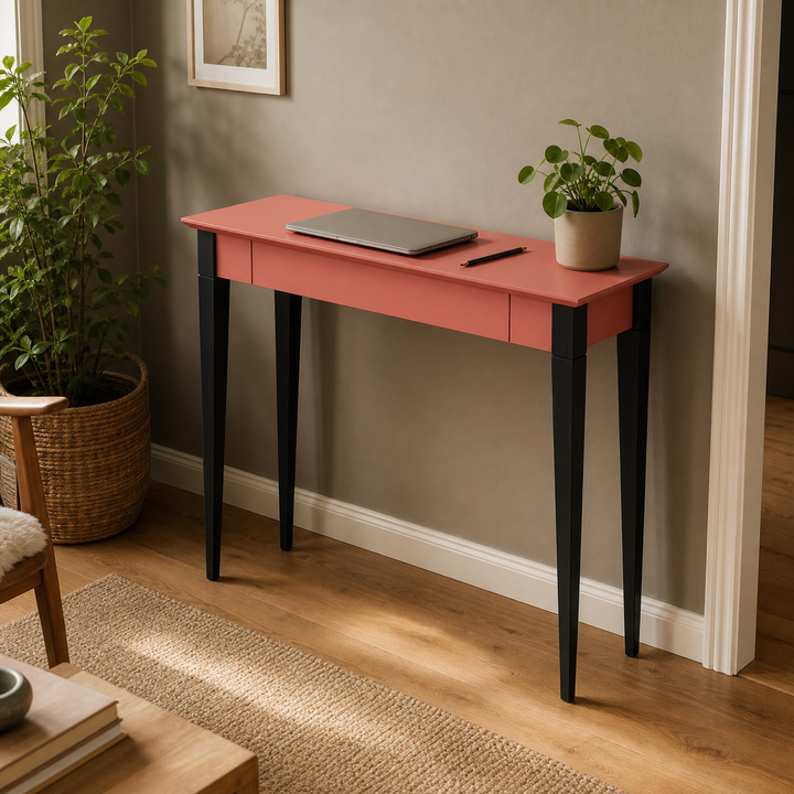 MIMO Skrivebord 105x40cm Sorte Ben Antik pink – anden livsstilsscene