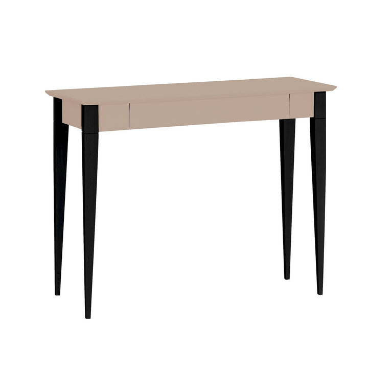 MIMO Skrivebord 105x40cm Sorte Ben Brun Beige på hvid baggrund