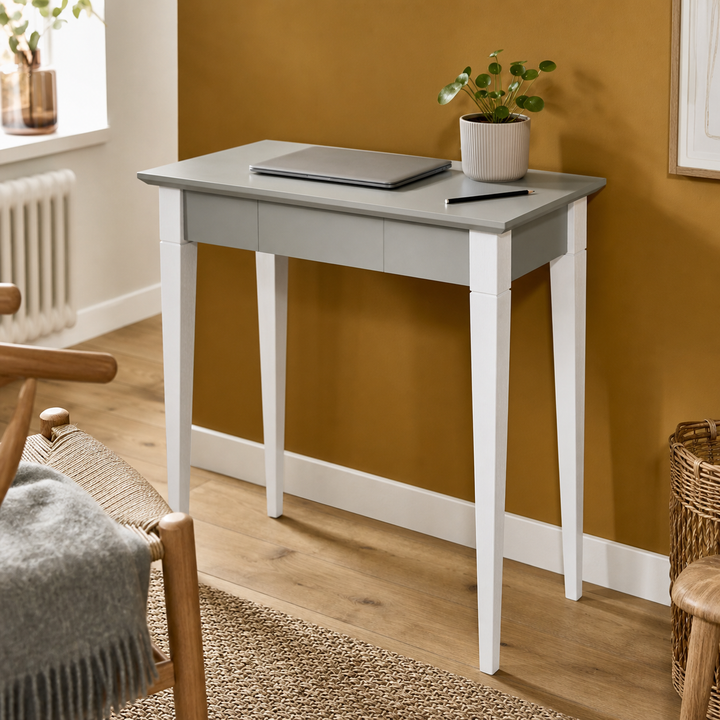 MIMO Skrivebord 65x40cm Hvide Ben / Mørkegrå – anden livsstilsscene