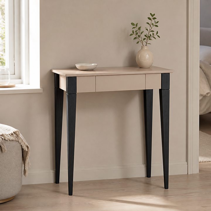 MIMO Skrivebord 65x40cm Sorte Ben Brun Beige – ren lys hjemscene