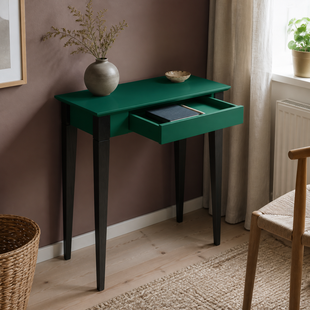 MIMO Skrivebord 65x40cm Sorte Ben Havgrøn – hero