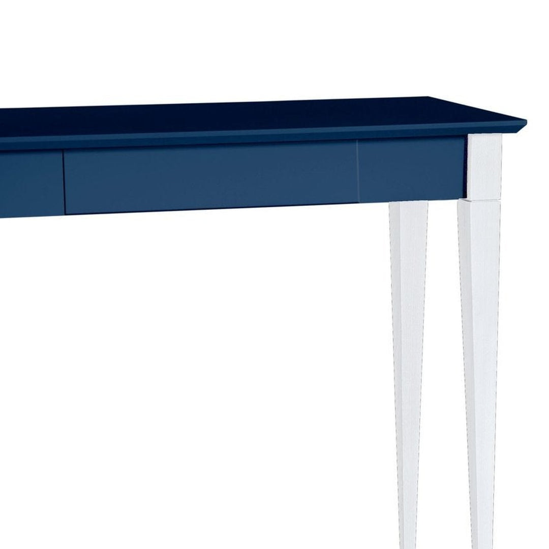 Detalje af MIMO Skrivebord 85x40cm Hvide Ben / Marineblå Bordplade