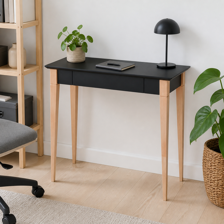 MIMO Skrivebord 85x40cm Sort – hele produktet lukket i hjemmet