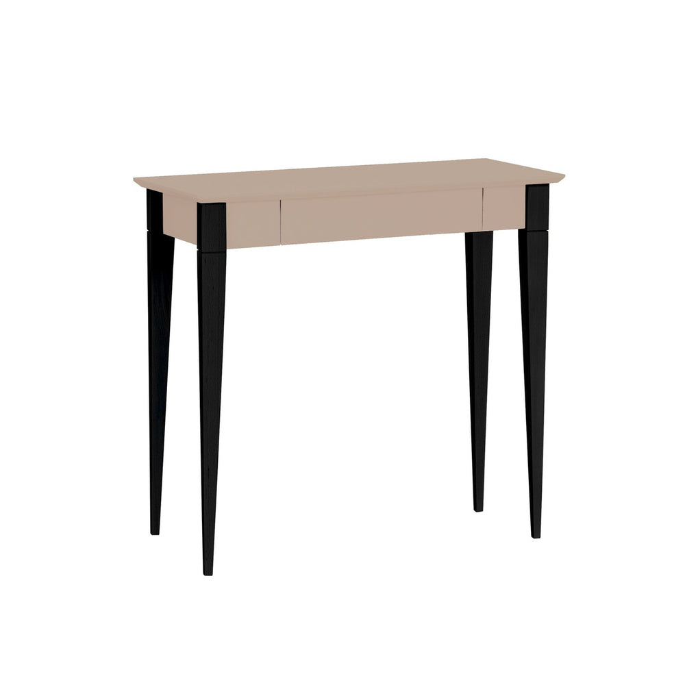 MIMO Skrivebord 85x40cm Sorte Ben Brun Beige – eksakt packshot paa hvid baggrund