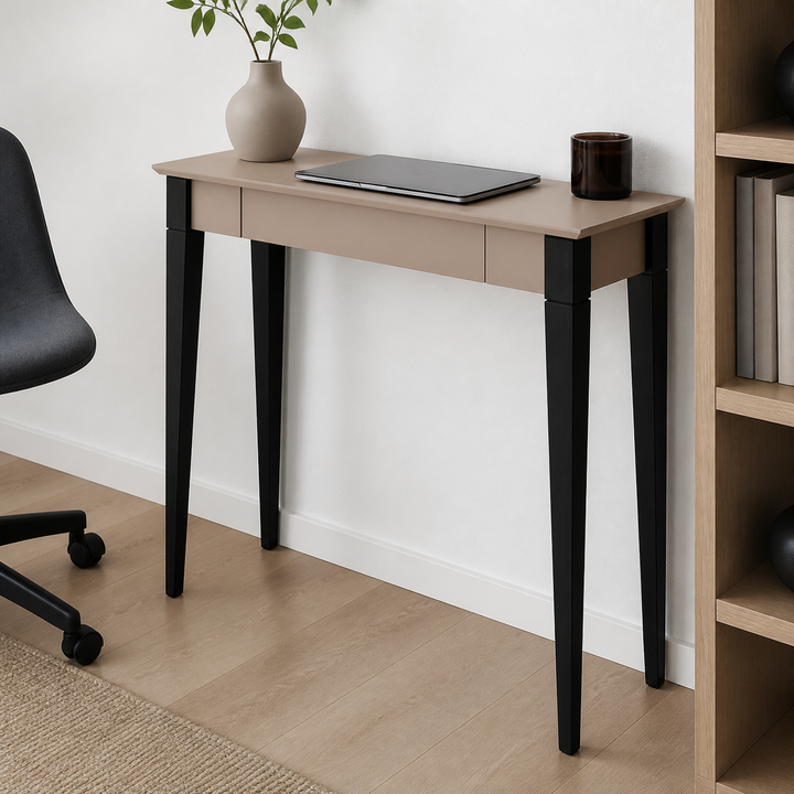 MIMO Skrivebord 85x40cm Sorte Ben Brun Beige – materiale- eller konstruktionsdetalje