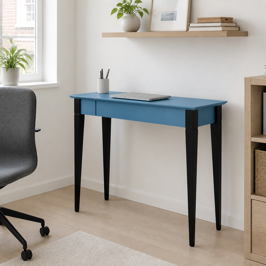 MIMO Skrivebord 85x40cm Sorte Ben Gentle Blue – anden naturlig anvendelse eller vinkel