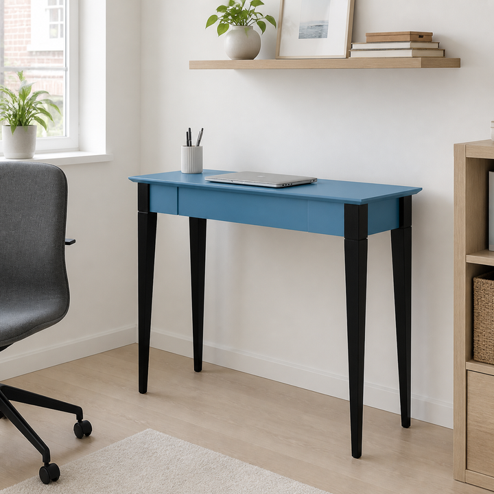 MIMO Skrivebord 85x40cm Sorte Ben Gentle Blue – anden naturlig anvendelse eller vinkel