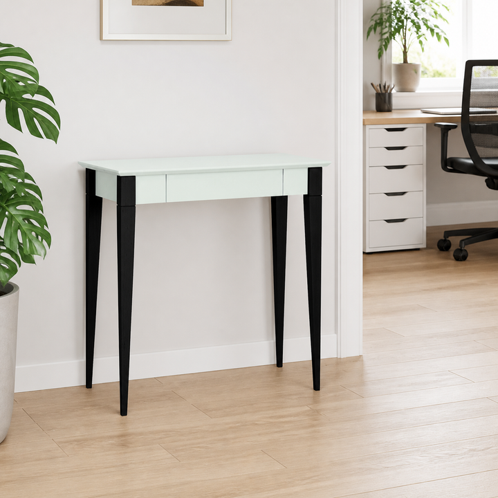 MIMO Skrivebord 85x40cm Sorte Ben Myntefarvet – hele produktet lukket i hjemmet
