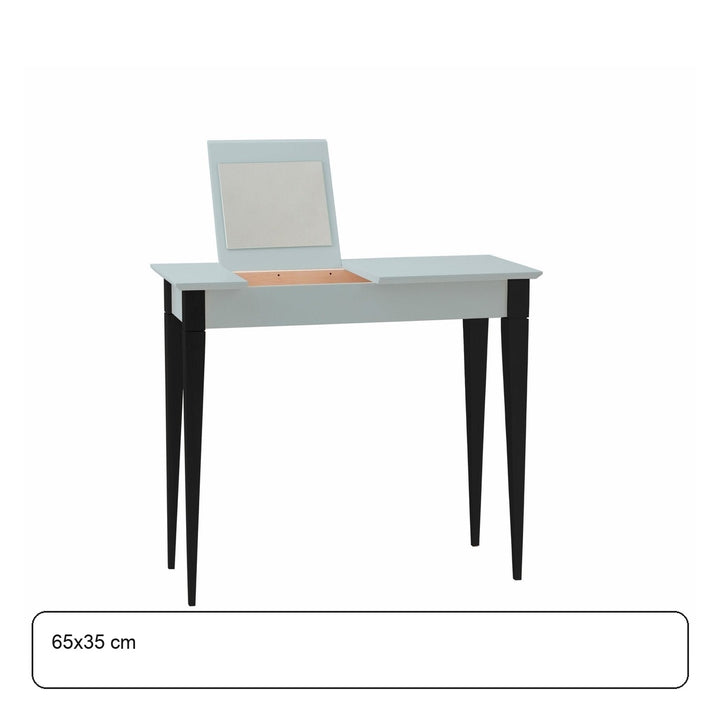 MIMO Sminkebord med spejl - 65x35 cm sorte ben / lysegrå – maaldigram