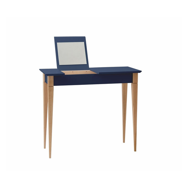 MIMO Sminkebord med spejl - 85x35cm Marineblå – eksakt packshot paa hvid baggrund