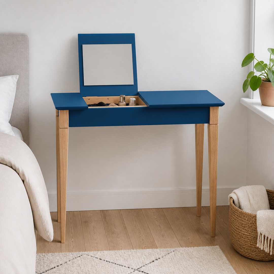 MIMO Sminkebord med spejl - 85x35cm Petrolblå – materiale- eller konstruktionsdetalje