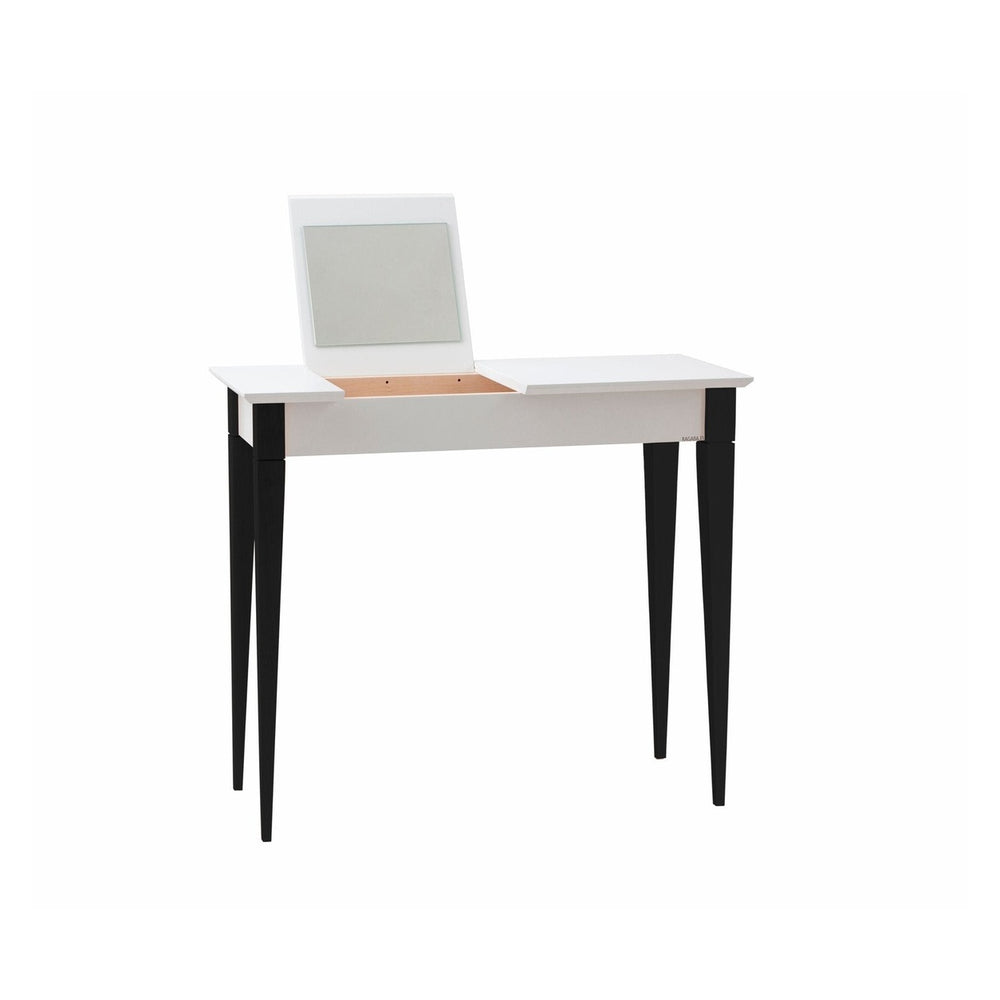 MIMO Sminkebord med spejl 105x35cm sorte ben / hvid – eksakt packshot paa hvid baggrund