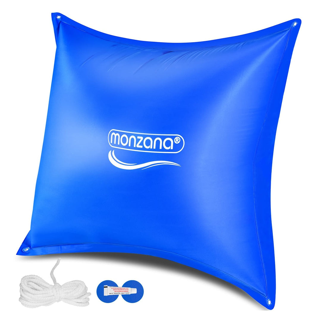 Poolpude op til -20°C vinter XL luftpude XXL inkl. reb PVC dobbeltsøm sikkerhedsventiløjer poolovertræk vinteropbevaring, størrelse: 120x120cm poolpude – eksakt packshot paa hvid baggrund