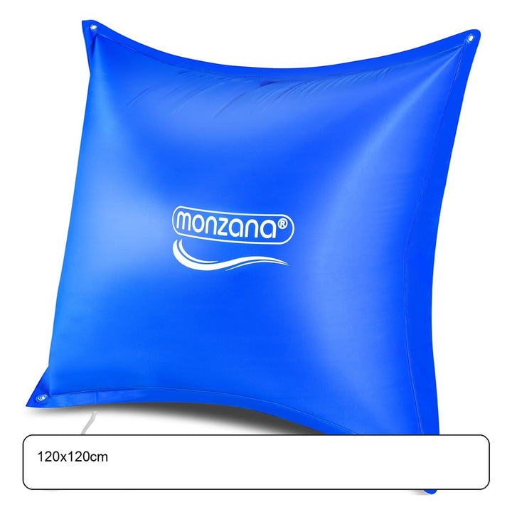Poolpude op til -20°C vinter XL luftpude XXL inkl. reb PVC dobbeltsøm sikkerhedsventiløjer poolovertræk vinteropbevaring, størrelse: 120x120cm poolpude – maaldigram