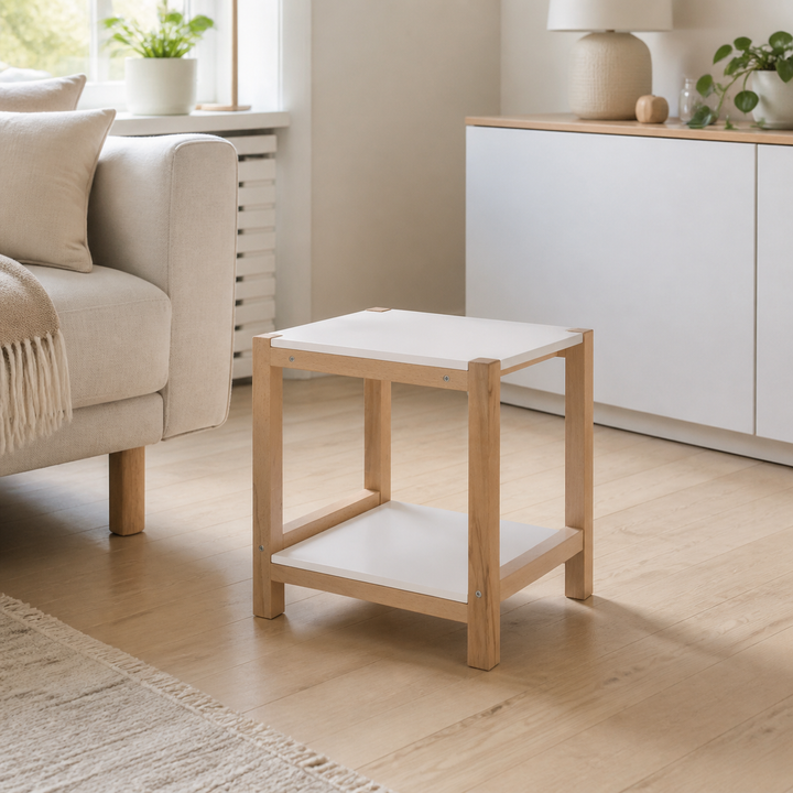 TRIVENTI Sidebord 40x35cm Perlegrå – hele produktet lukket i hjemmet