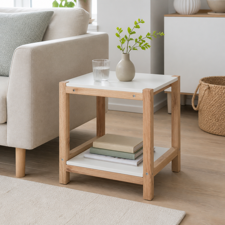 TRIVENTI Sidebord 40x35cm Perlegrå – anden naturlig anvendelse eller vinkel
