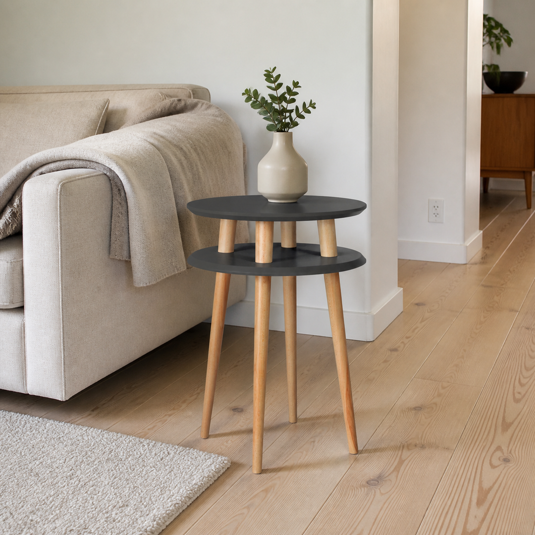UFO Sidebord diameter 45cm x H 61cm - Grafit – hele produktet lukket i hjemmet