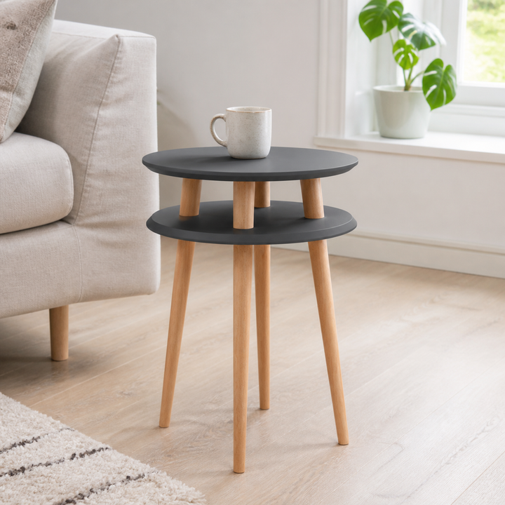 UFO Sidebord diameter 45cm x H 61cm - Grafit – supplerende neutral dagslysscene