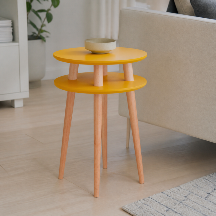 UFO Sidebord diameter 45cm x H 61cm - Gul – materiale- eller konstruktionsdetalje