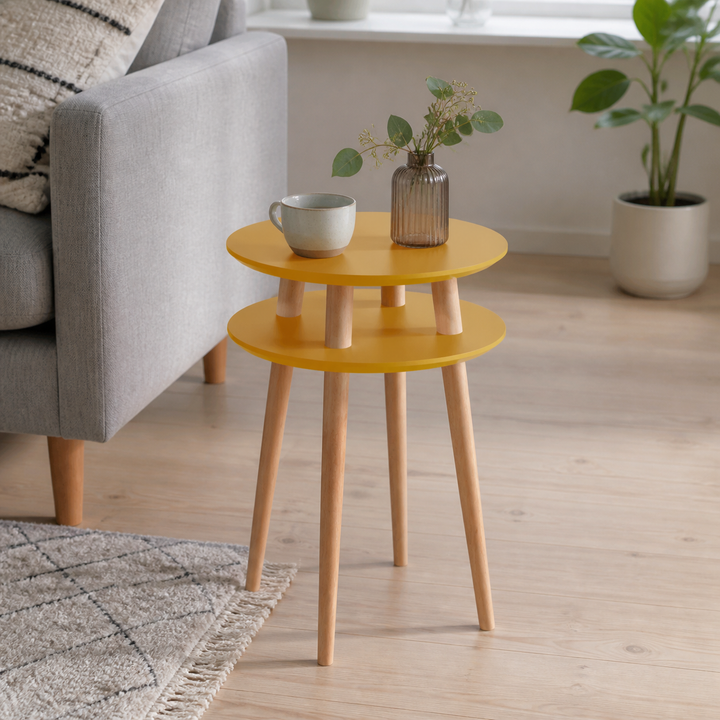 UFO Sidebord diameter 45cm x H 61cm - Gul – anden naturlig anvendelse eller vinkel