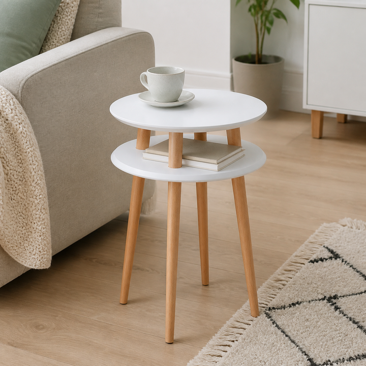 UFO Sidebord diameter 45cm x H 61cm - Hvid – vigtigste funktion