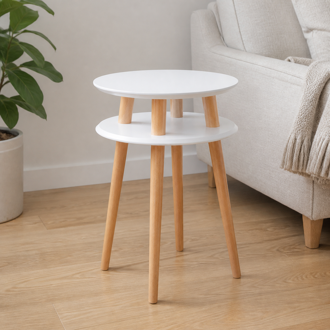 UFO Sidebord diameter 45cm x H 61cm - Hvid – materiale- eller konstruktionsdetalje