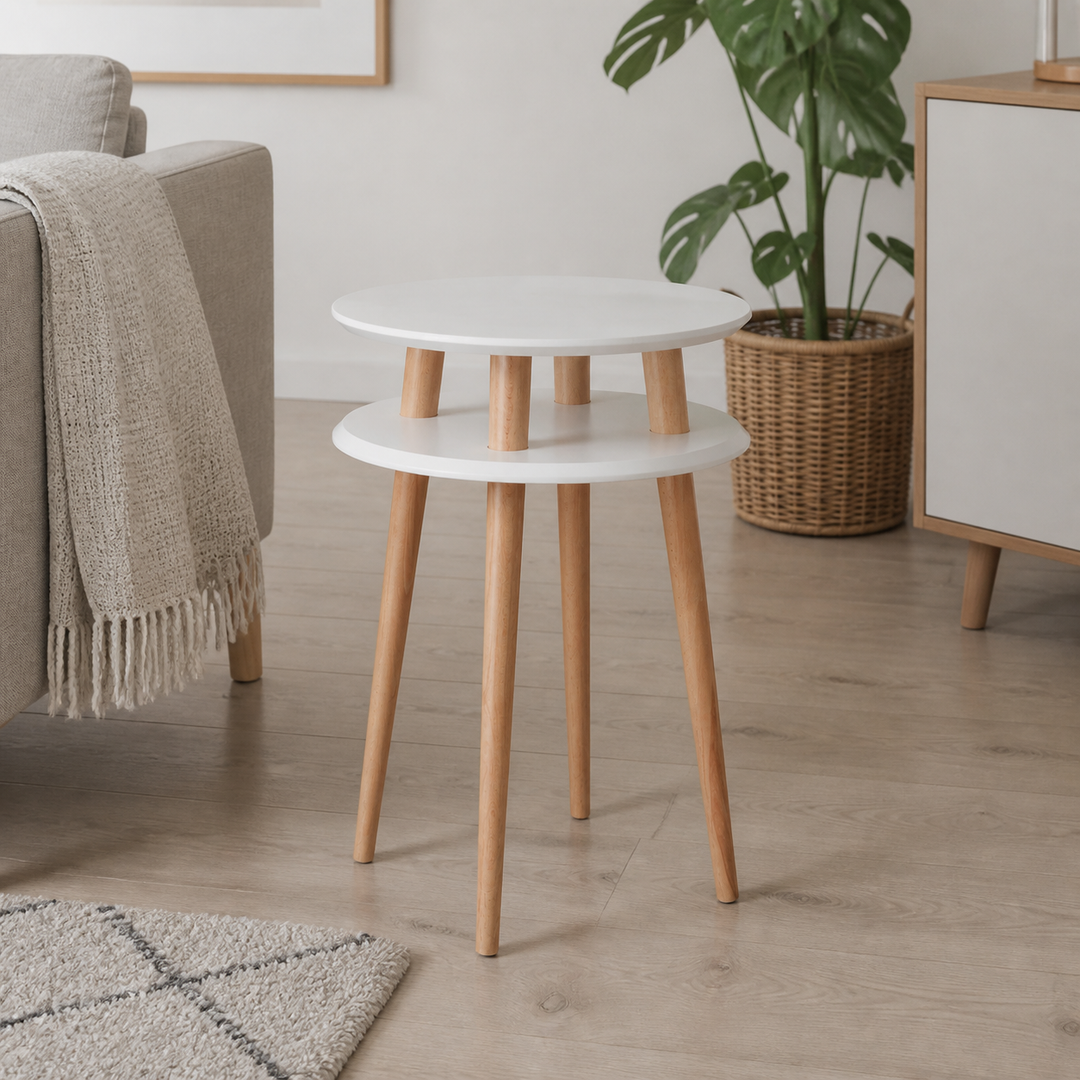 UFO Sidebord diameter 45cm x H 61cm - Hvid – anden naturlig anvendelse eller vinkel