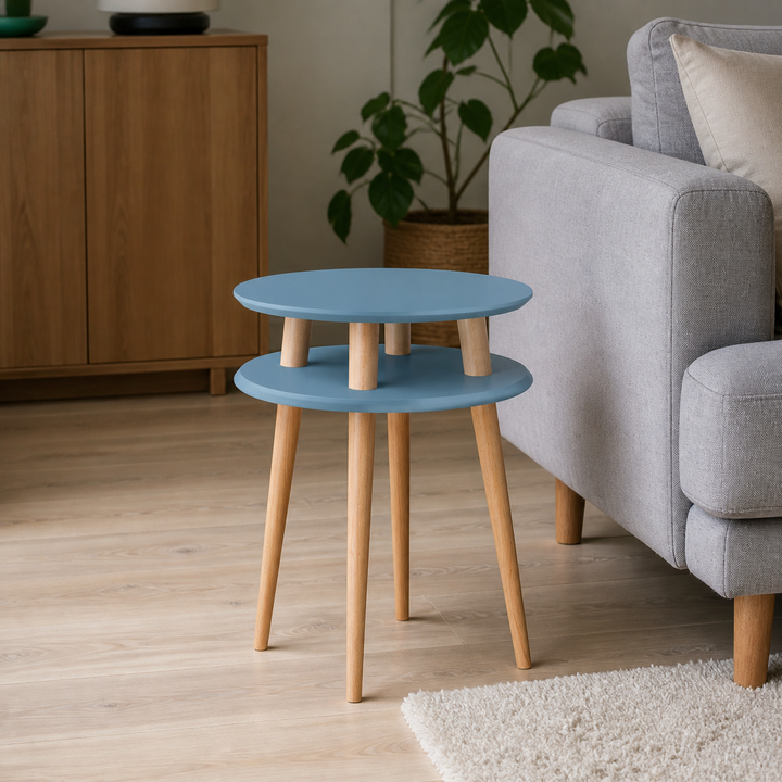 UFO Sidebord diameter 45cm x H 61cm Blå – hele produktet lukket i hjemmet