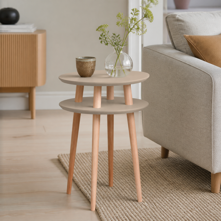 UFO Sidebord diameter 45cm x H 61cm Brun Beige – materiale- eller konstruktionsdetalje