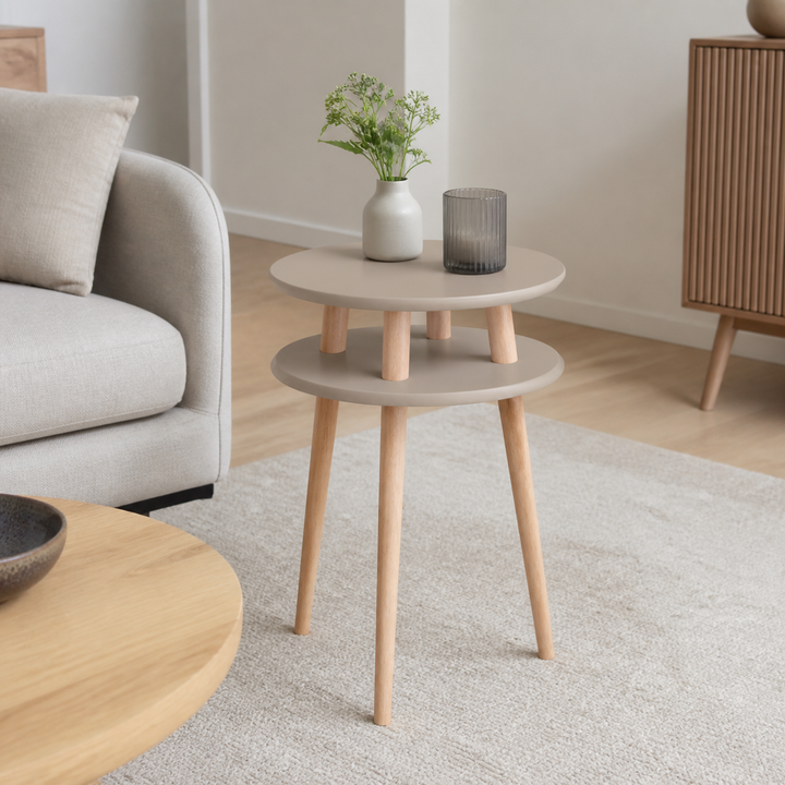 UFO Sidebord diameter 45cm x H 61cm Brun Beige – anden naturlig anvendelse eller vinkel