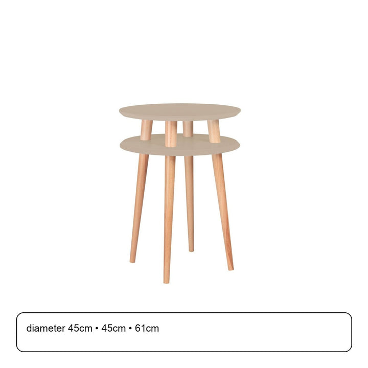 UFO Sidebord diameter 45cm x H 61cm Brun Beige – maaldigram